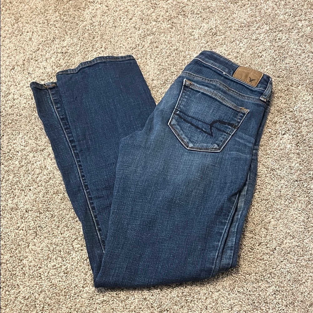American Eagle Outfitters Dark Blue Straight Leg Jeans